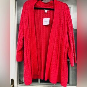 Croft and Barrow Women's  Cardigan in coral.